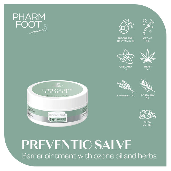 Pharm Foot - PREVENTIC SALVE 75ml  Barrier ointment with ozone oil and herbs Northern Ireland UK shop local 