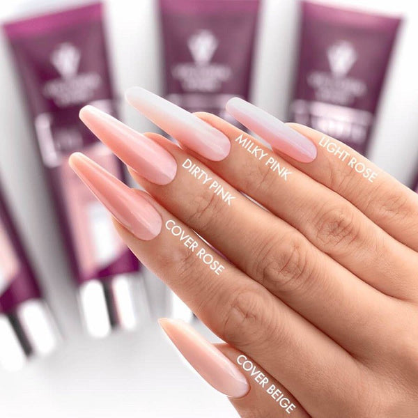 Gently covering nude color in a shade of milky pink. Intended for the skeleton and the application of the builder layer. Perfect for designs in a natural shade and for making a babyboomer and construction French. It beautifully enhances the colors of hybrid polishes.