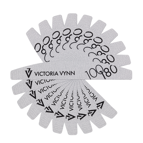 White crescent nail file 100/180, 10pcs SAVER PACK Victoria Vynn Northern Ireland UK
