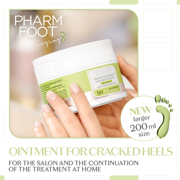 CRACKED HEEL PROTECTOR - PROTECTIVE OINTMENT FOR CRACKING HEELS WITH OZONE OIL 200ml pharm foot