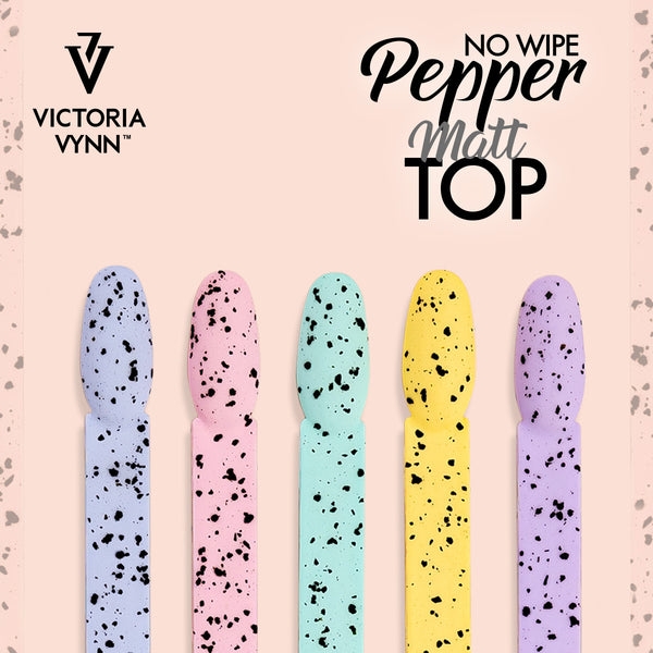 Gel Polish Top Matt Pepper No Wipe 8ml Victoria Vynn swatches