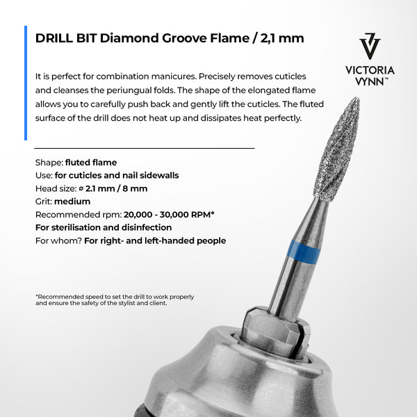 DRILL BIT Diamond Groove Flame / 2,1mm Victoria Vynn