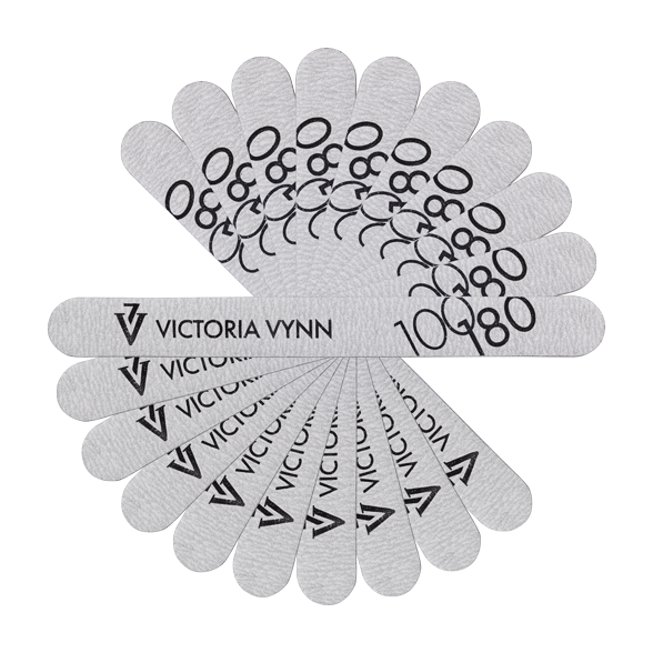 White straight nail file 100/180, 10pcs SAVER PACK Victoria Vynn Northern Ireland UK