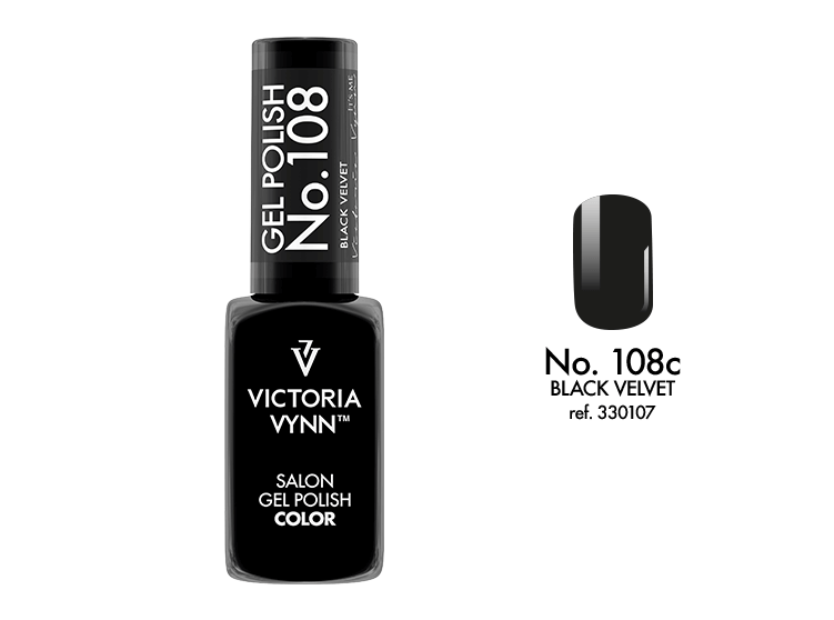 Gel Polish Color Black Velvet 108 8ml