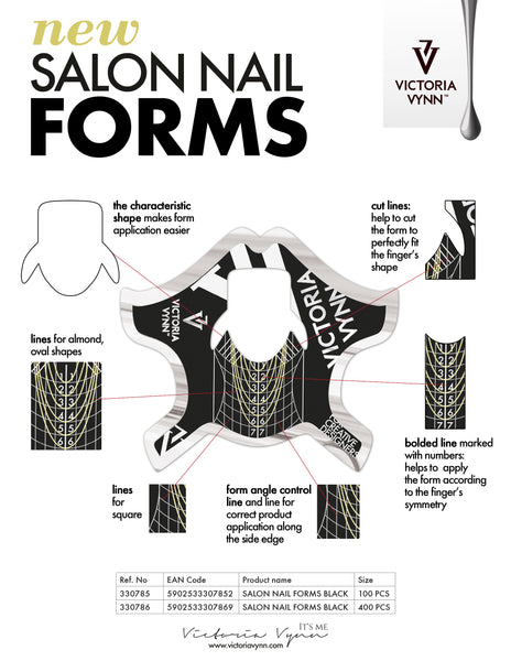 Victoria Vynn Salon Nail Forms Black 100 / 400 pcs